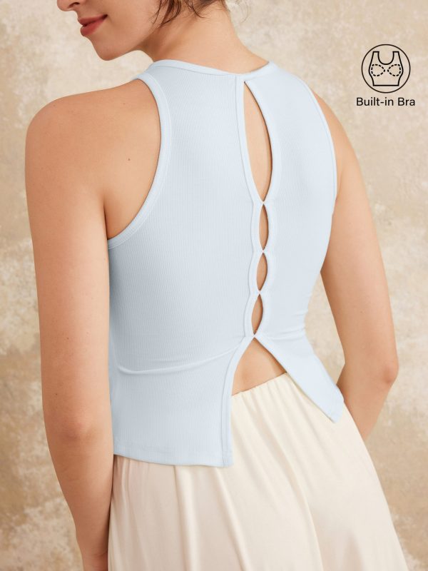 Crewneck Cut-out Bandless Bra Tank