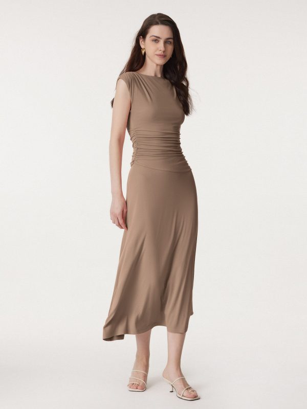 Breezy Cooling Side Ruched Maxi Dress