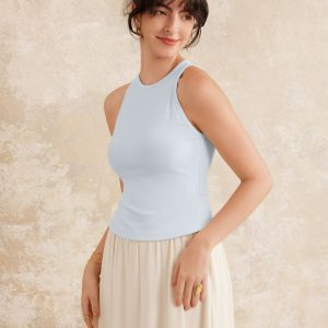 Crewneck Cut-out Bandless Bra Tank - Image 7