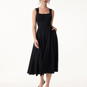 The Anytime Little Black Bra Dress with Pockets - Image 3