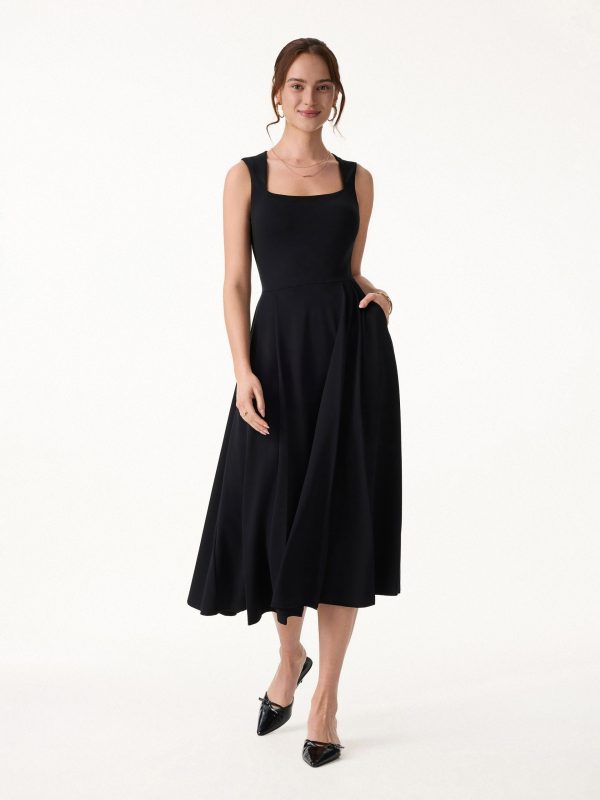 The Anytime Little Black Bra Dress with Pockets
