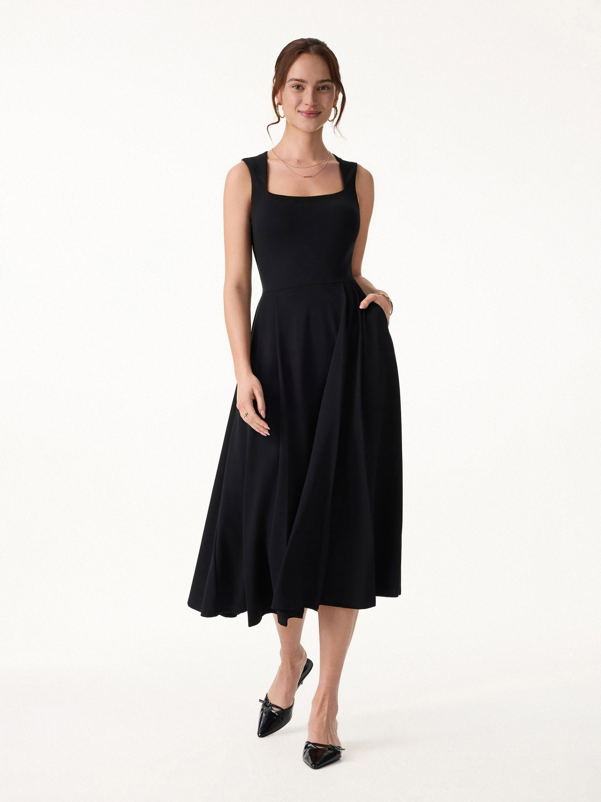 The Anytime Little Black Bra Dress with Pockets - Image 3