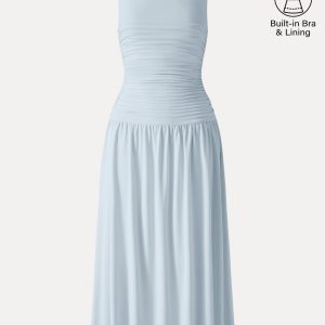 SkinKiss Cooling Boatneck Ruched Midi Bra Dress - Image 14