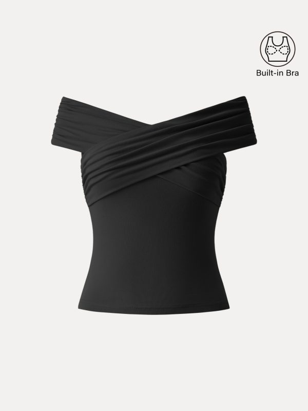 Criss Cross Off Shoulder New Airy Bra Top