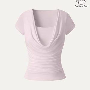 Smoothing Cowl Neck Ruched Bra Top - Image 12