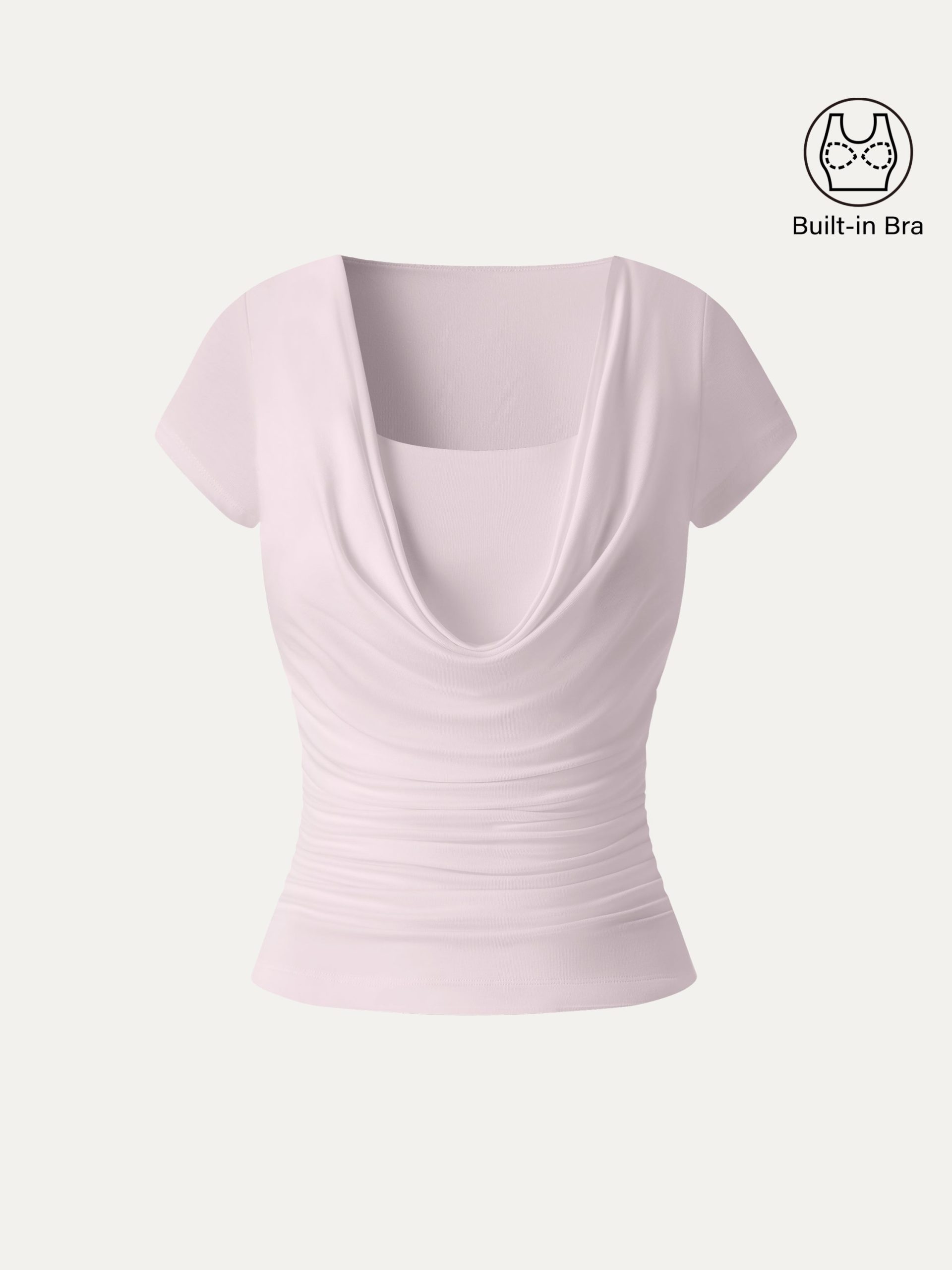 Smoothing Cowl Neck Ruched Bra Top - Image 12