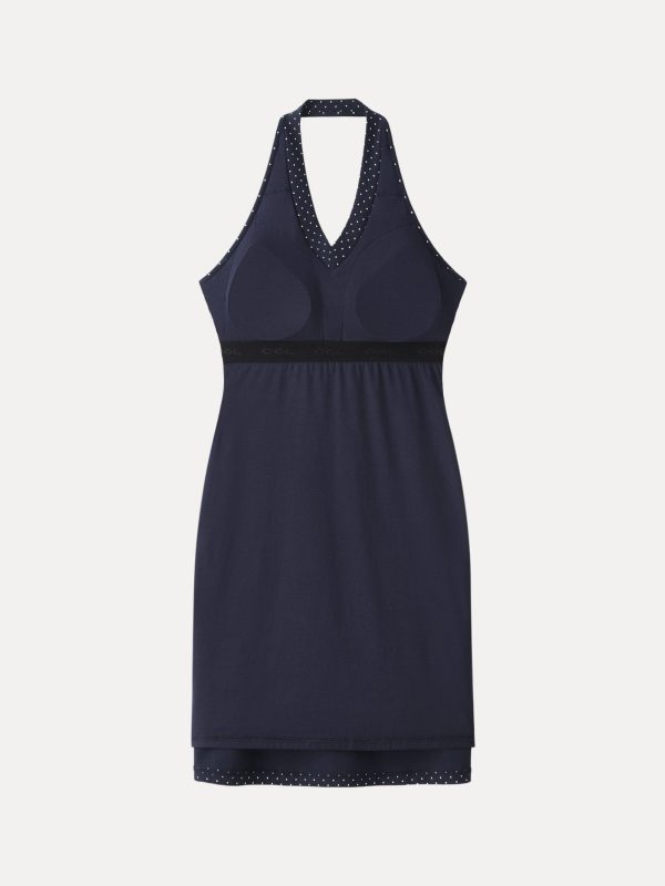 Soft Stretch Cotton Halter Neck Polka Dot Mini Bra Dress Limited Edition