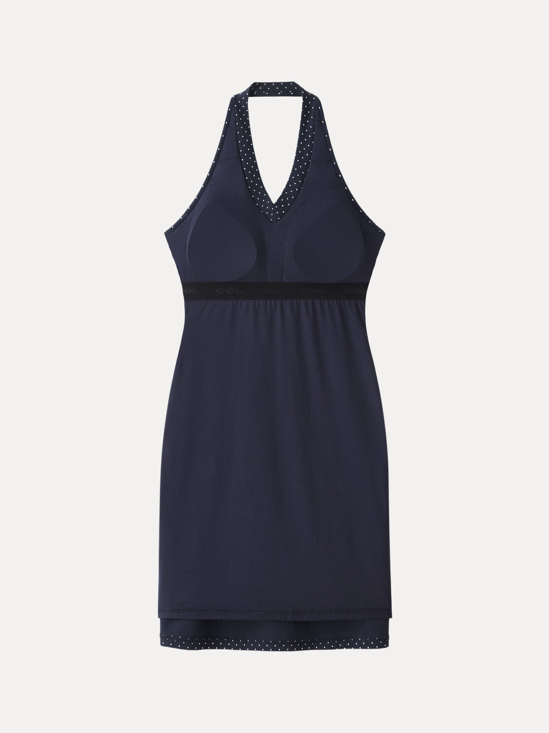 Soft Stretch Cotton Halter Neck Polka Dot Mini Bra Dress Limited Edition - Image 11