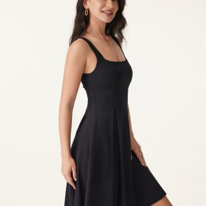 Square Neck Fit-and-flare Mini Bra Dress - Image 7