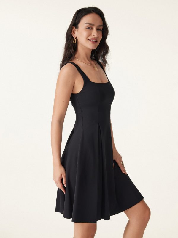 Square Neck Fit-and-flare Mini Bra Dress
