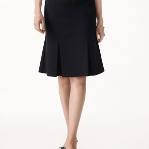 4-Way Stretch Knee Length Pleated Flare Skirt - Image 4