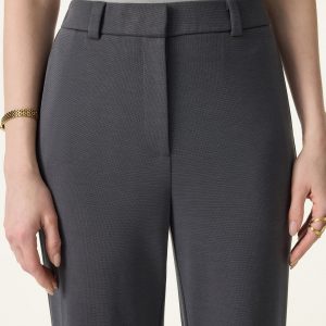 Wrinkle-Resistant High Rise Flared Trousers with Pockets - Image 5