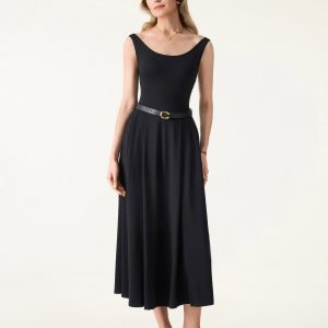 Balletic Scoop Neck Midi Bra Dress with Pockets - Image 3