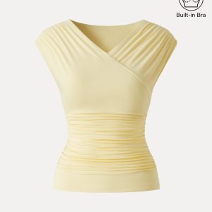 SkinKiss Surplice V-Neck Ruching Bra Top - Image 11