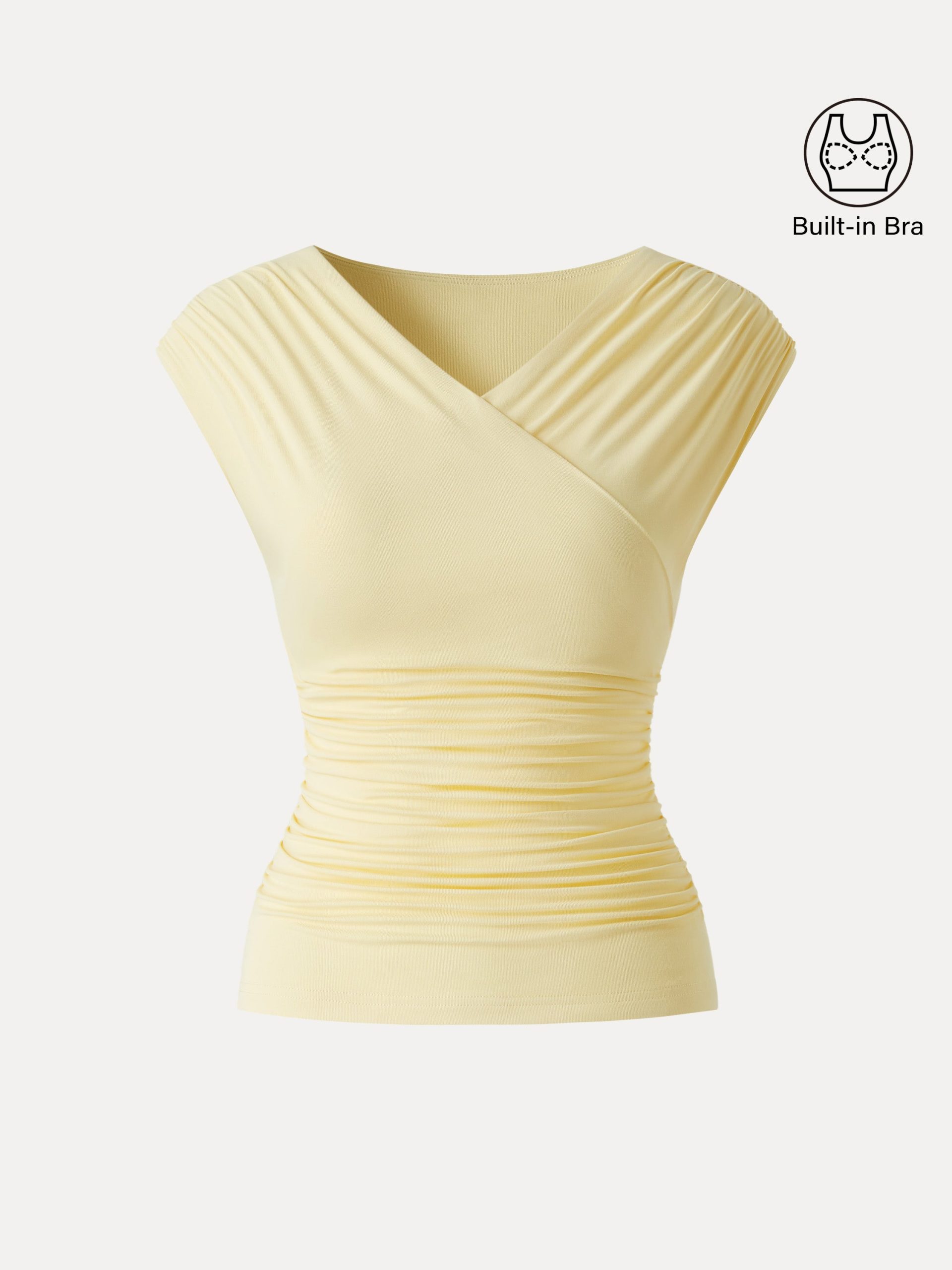 SkinKiss Surplice V-Neck Ruching Bra Top - Image 11