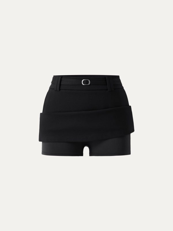 Stretch Ponte A-Line Mini Skort with Pockets