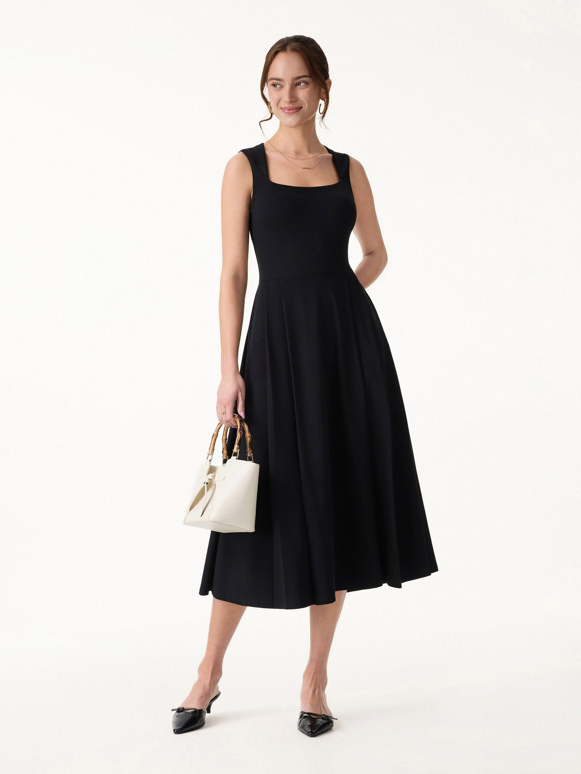 The Anytime Little Black Bra Dress with Pockets - Image 5
