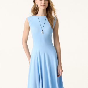SkinKiss Boatneck Wide Shoulder Bra Dress with Pockets - Image 6