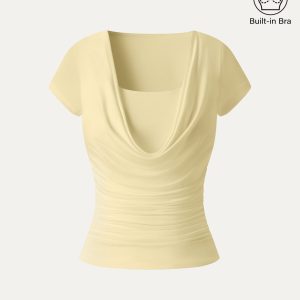 Smoothing Cowl Neck Ruched Bra Top - Image 13