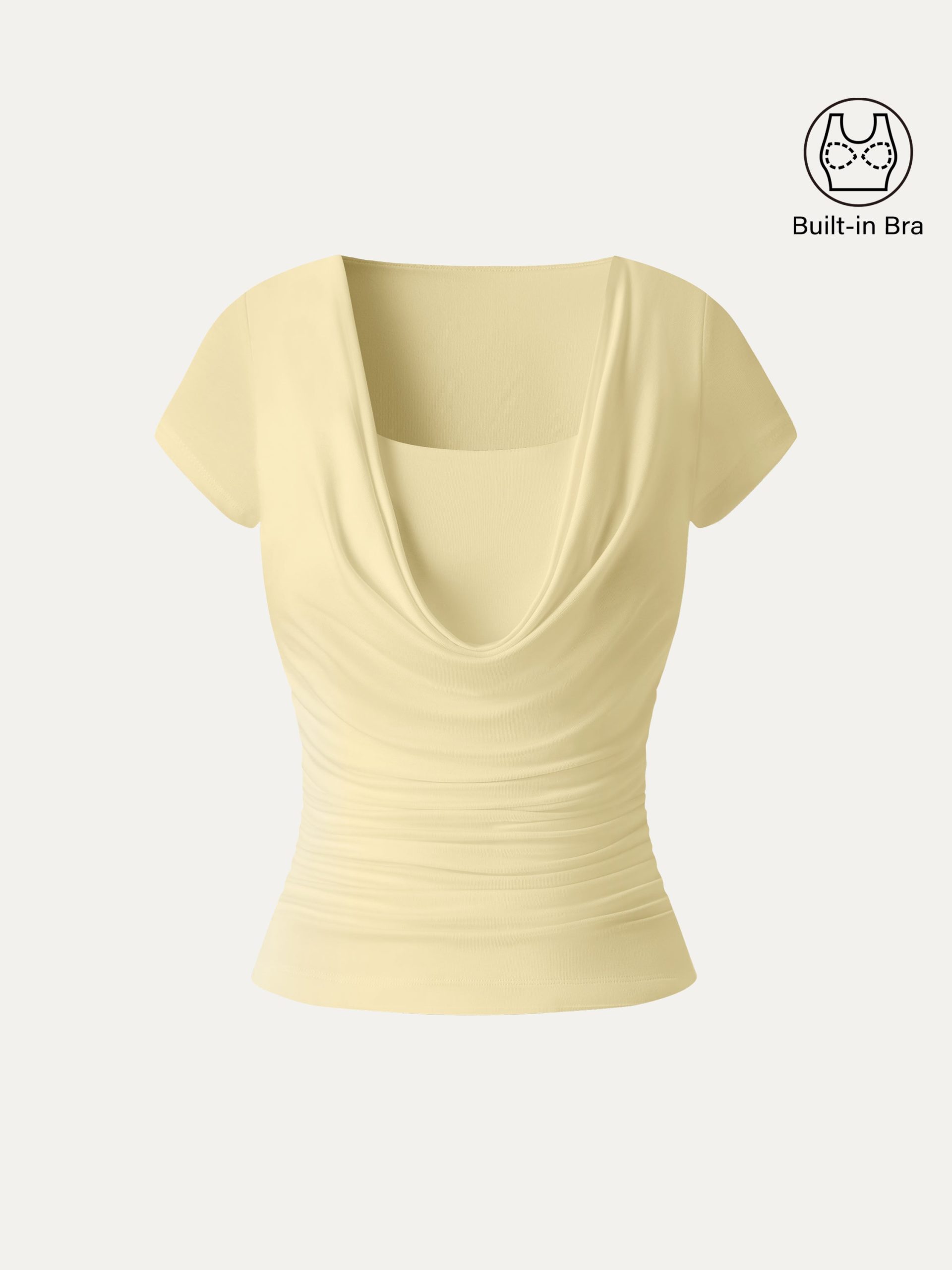 Smoothing Cowl Neck Ruched Bra Top - Image 13