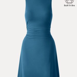 SkinKiss Boatneck Ruched A-line Mini Bra Dress - Image 13