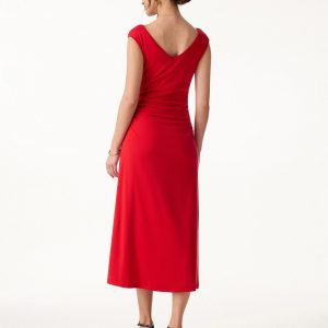 Cooling Lyocell V-Neck Ruched Midi Bra Dress - Image 7
