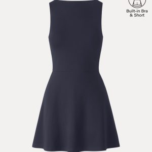 Classy Boatneck Fit-and-Flare Mini Bra Dress - Image 18