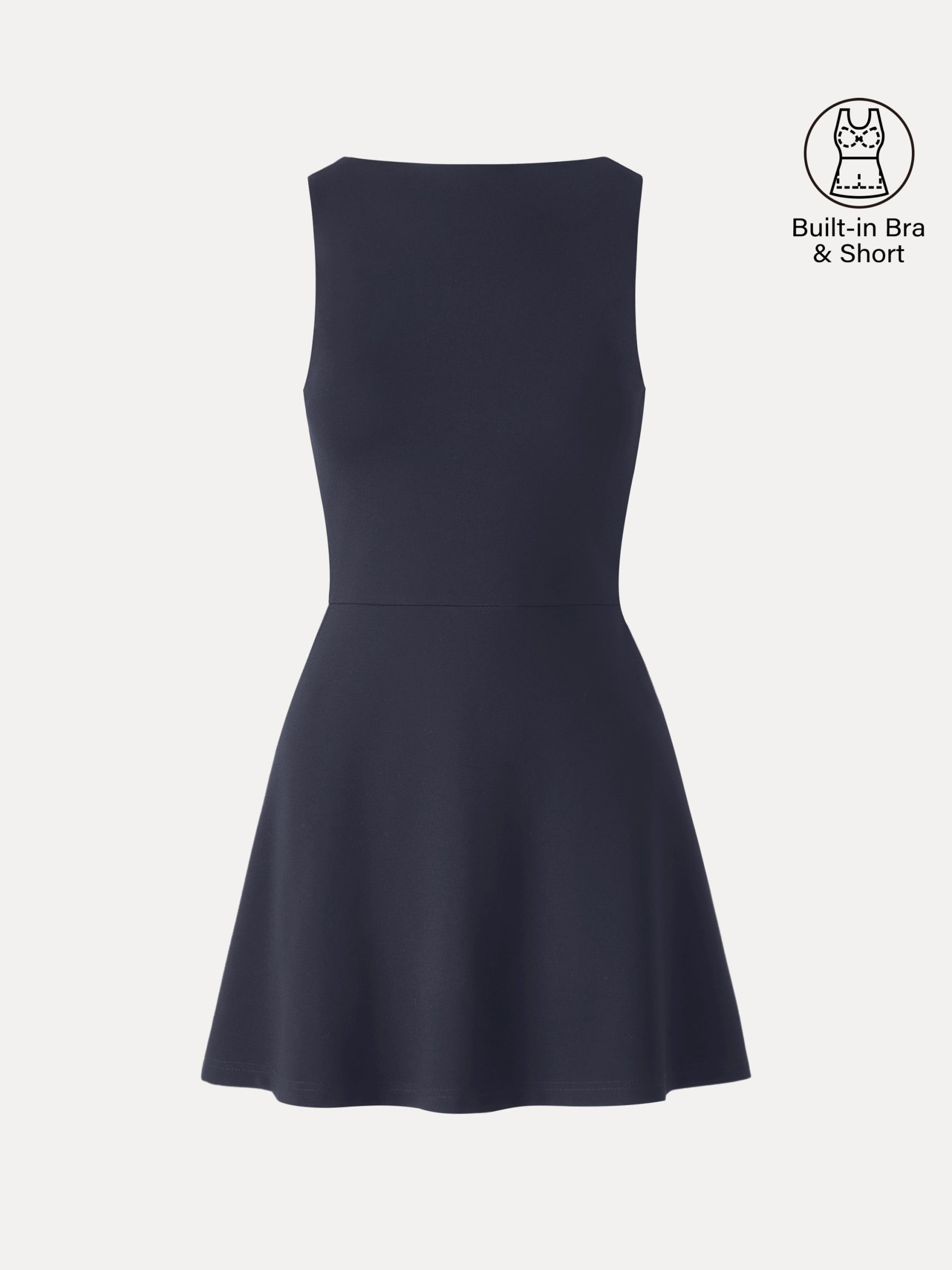 Classy Boatneck Fit-and-Flare Mini Bra Dress - Image 18