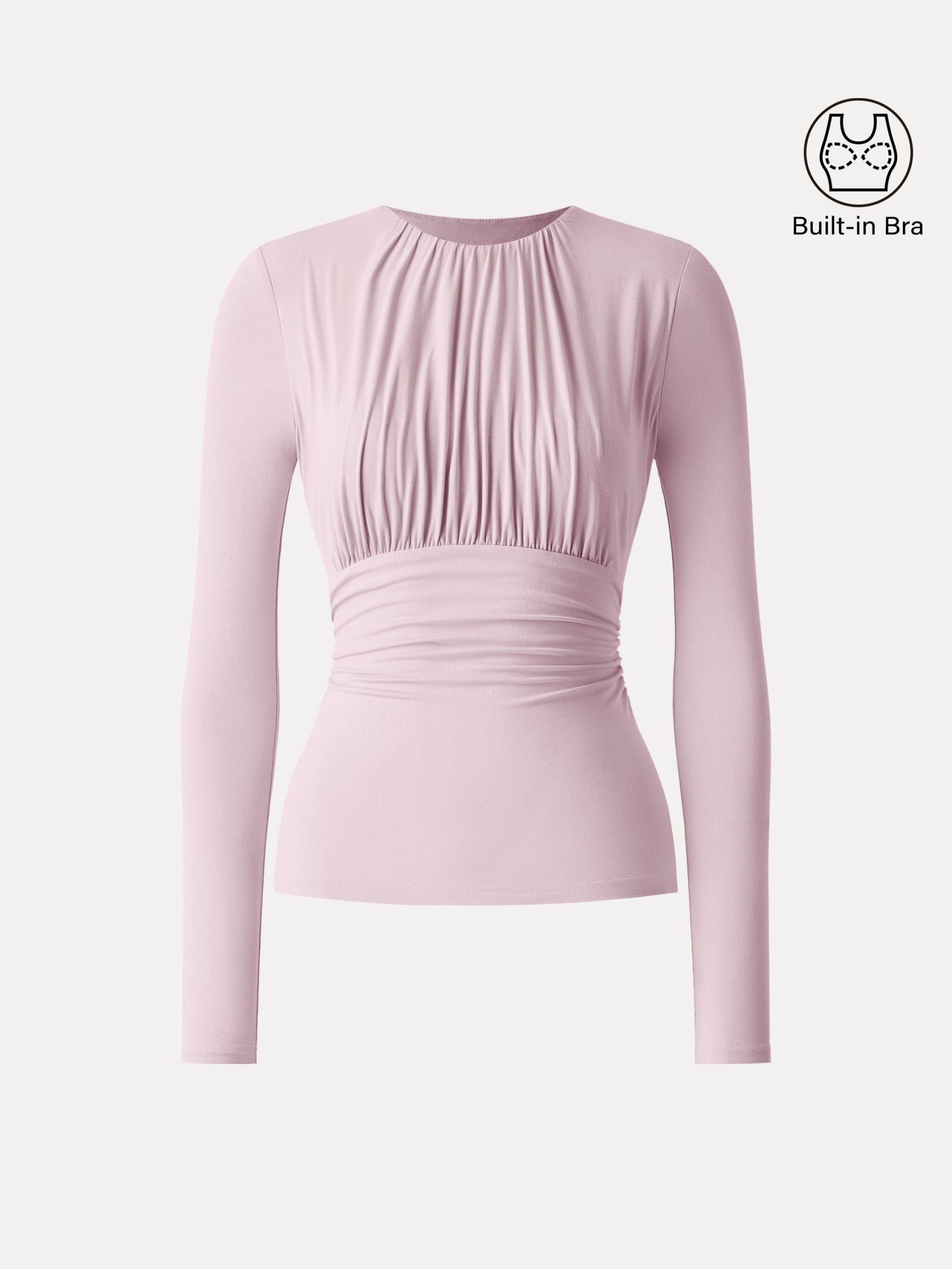 SkinKiss Round Neck All-over Ruching Bra Top - Image 3