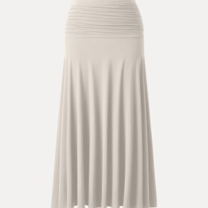 Ultrasoft Mid Rise A-line Ruched Maxi Skirt - Image 12