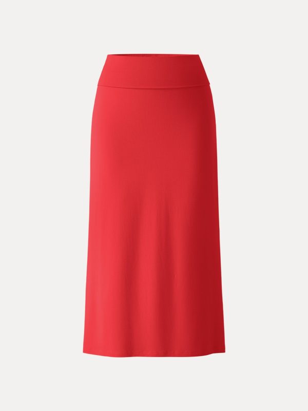 SkinKiss Cooling Fold-Down Waistband Midi Column Skirt