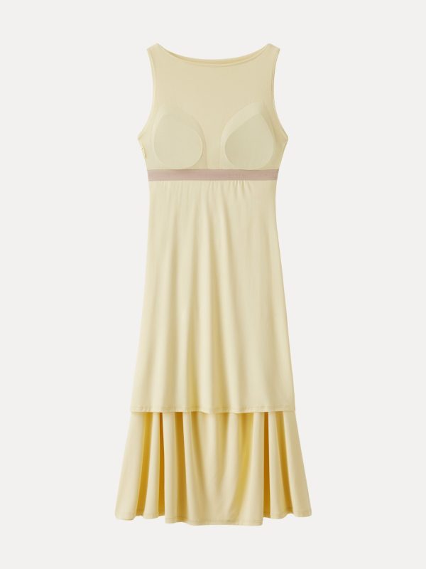SkinKiss Cooling Boatneck Ruched Midi Bra Dress