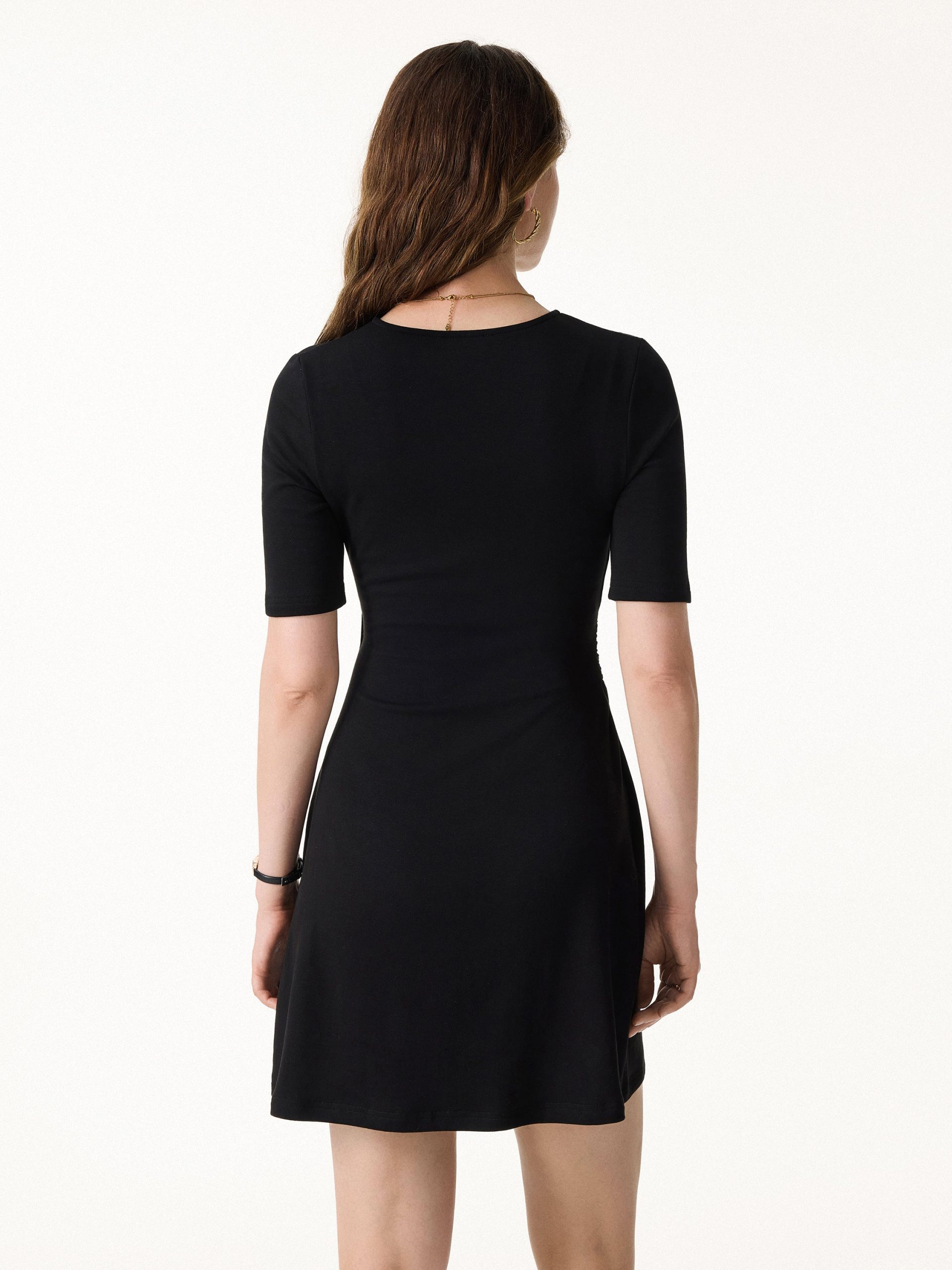 Surplice Ruched Fit-and-Flare Mini Dress - Image 8