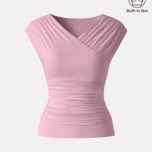 SkinKiss Surplice V-Neck Ruching Bra Top - Image 16