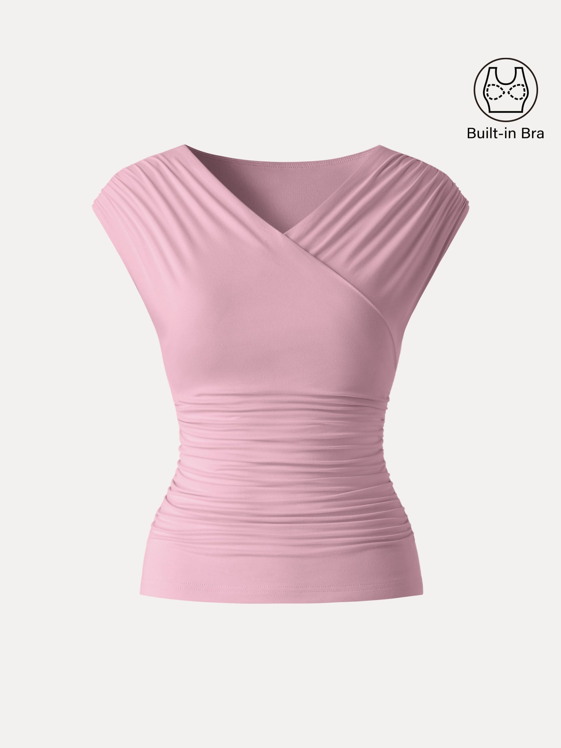 SkinKiss Surplice V-Neck Ruching Bra Top - Image 16