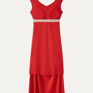 Cooling Lyocell V-Neck Ruched Midi Bra Dress - Image 8