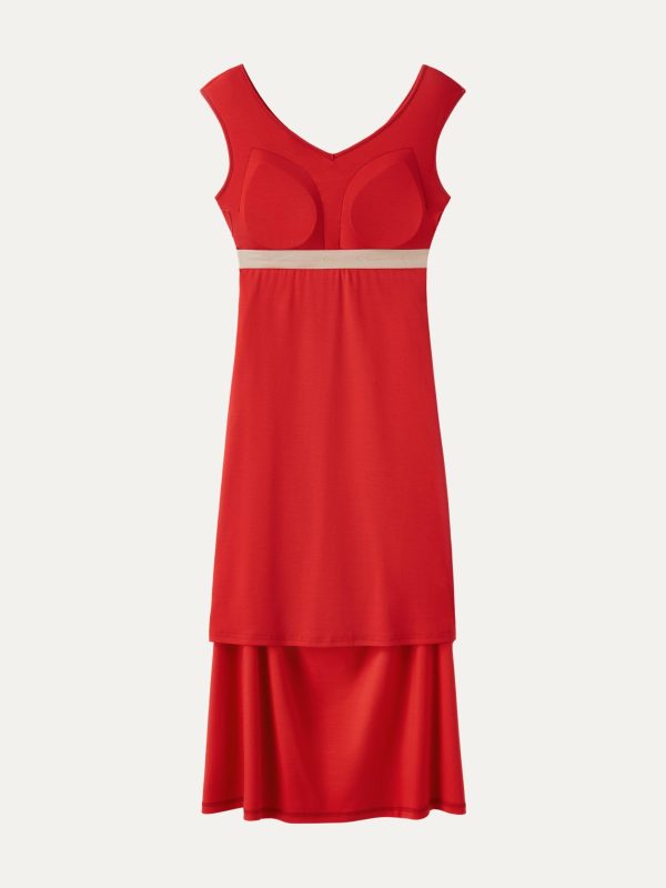Cooling Lyocell V-Neck Ruched Midi Bra Dress