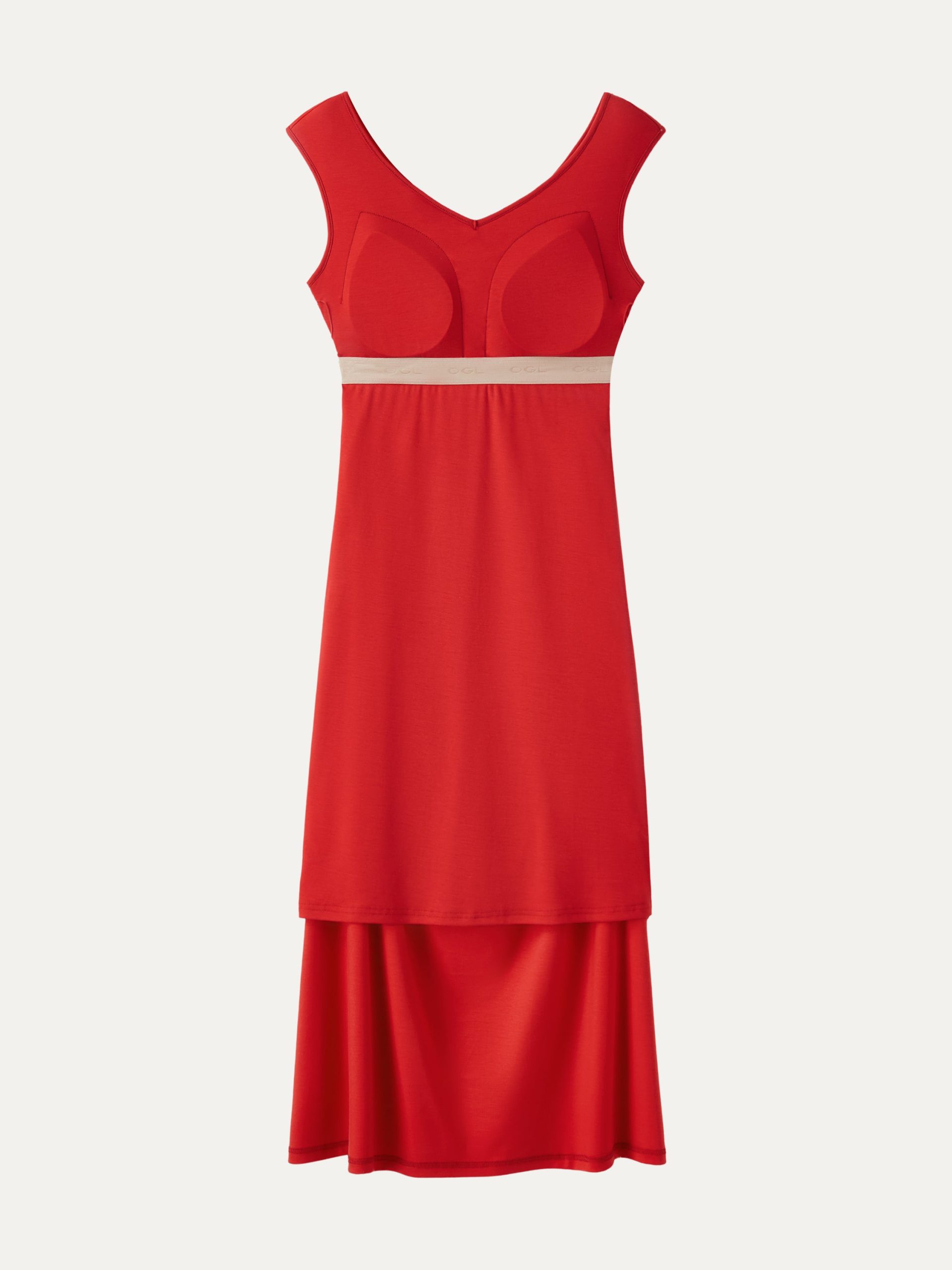 Cooling Lyocell V-Neck Ruched Midi Bra Dress - Image 8