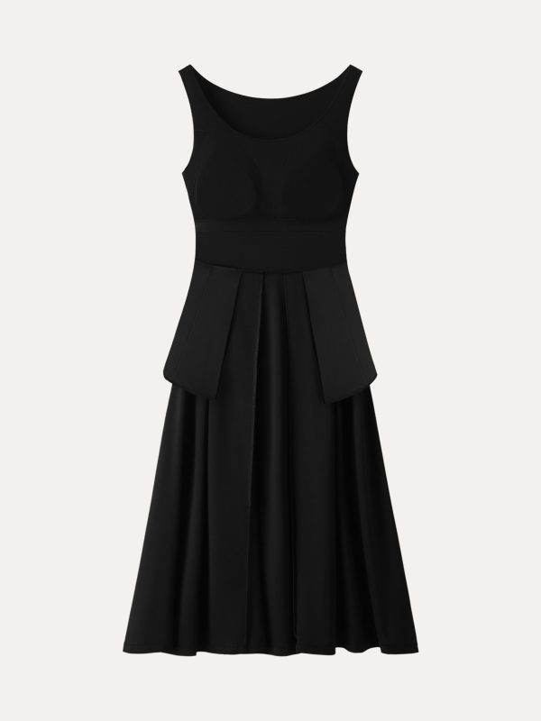 Balletic Scoop Neck Midi Bra Dress with Pockets