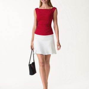 Stretch Cotton Polka Dot Boatneck Ruched Bra Top Limited Edition - Image 3