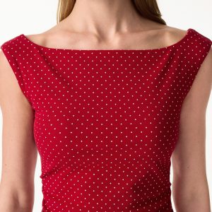 2Pcs Set Polka Dot Boatneck Bra Top & A-Line Flare Skirt Limited Edition - Image 10