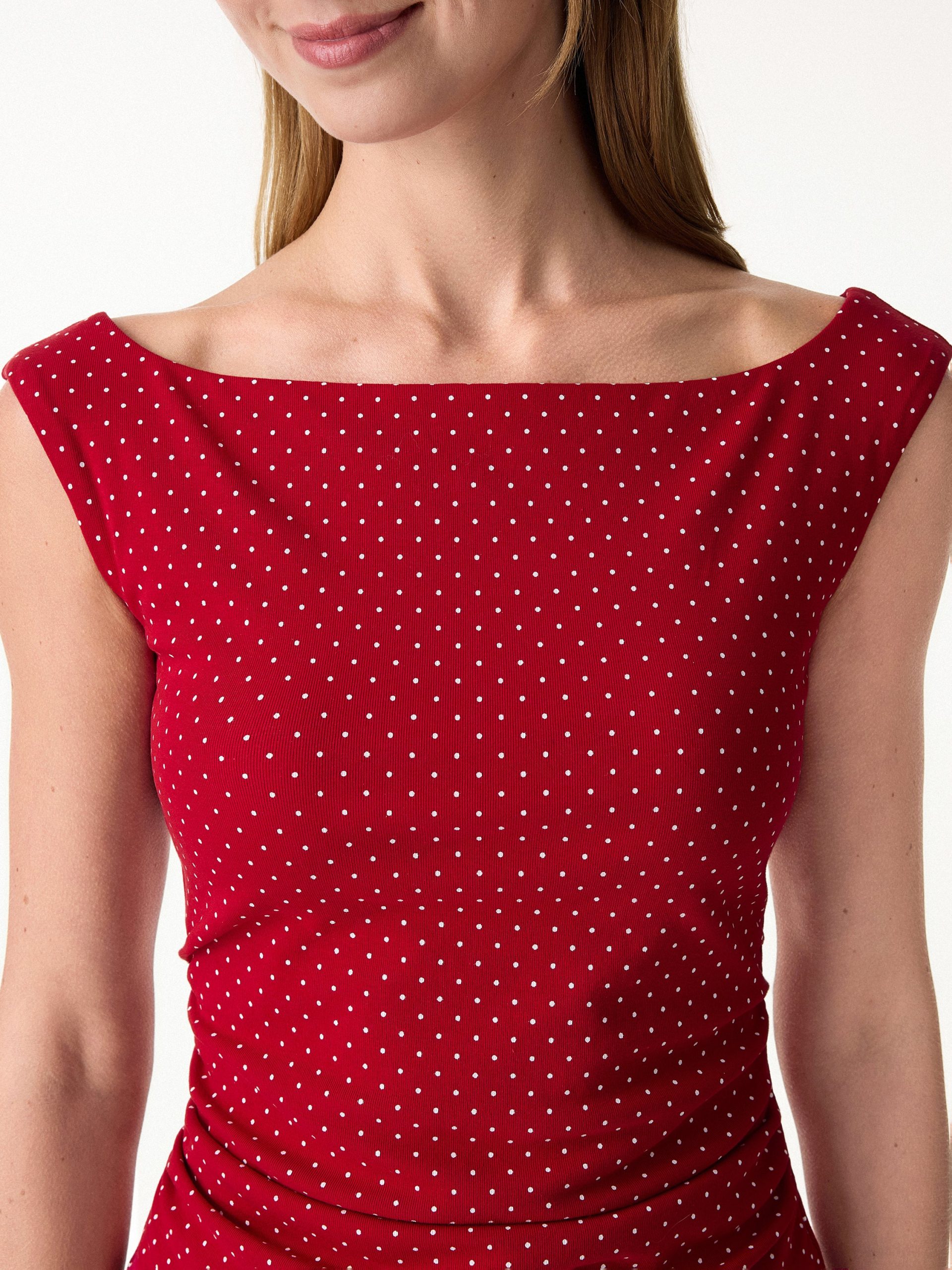 2Pcs Set Polka Dot Boatneck Bra Top & A-Line Flare Skirt Limited Edition - Image 10