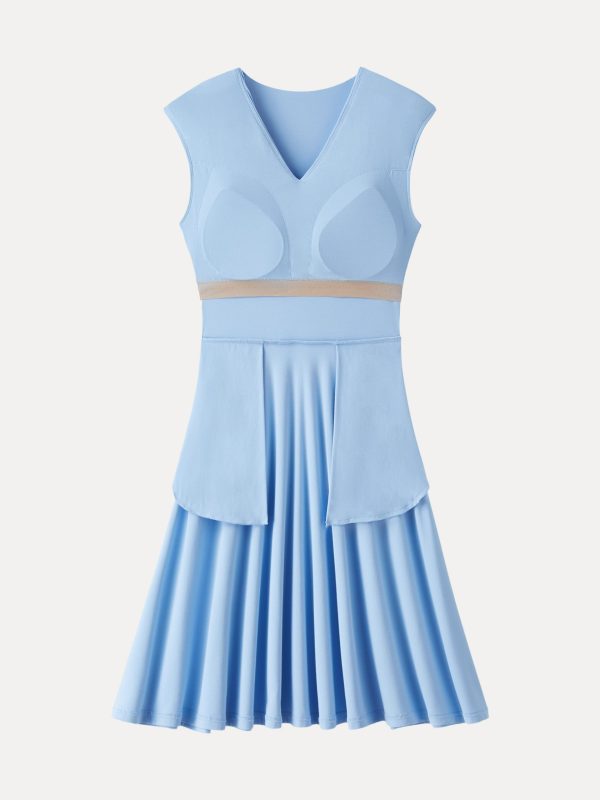 SkinKiss Cooling V-Neck Gathered Bra Dress with Pockets