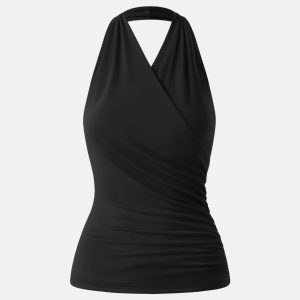 Buttery Smooth Surplice Halter Neck Sculpt Tank - Image 12