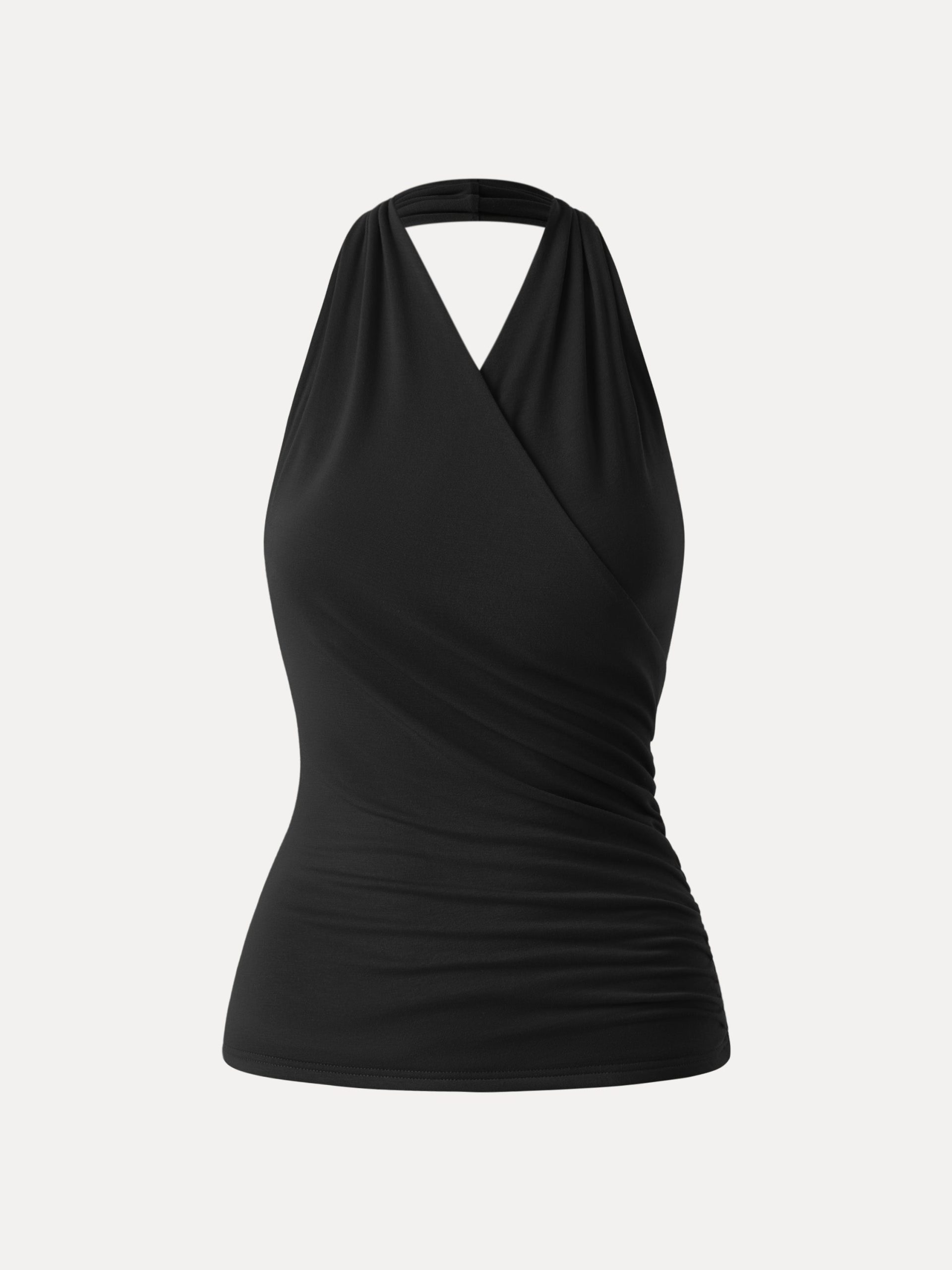 Buttery Smooth Surplice Halter Neck Sculpt Tank - Image 12