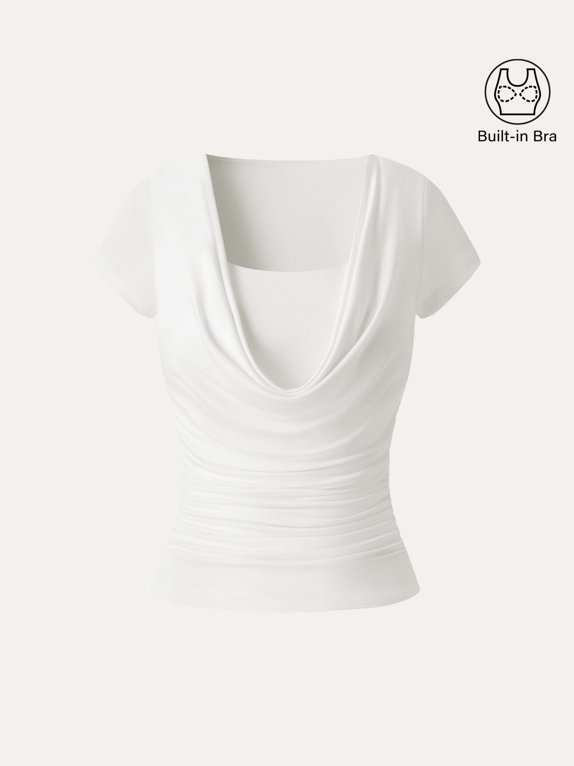 Smoothing Cowl Neck Ruched Bra Top - Image 11