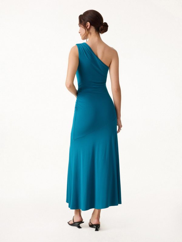 SkinKiss Ruched One Shoulder Maxi Bra Dress