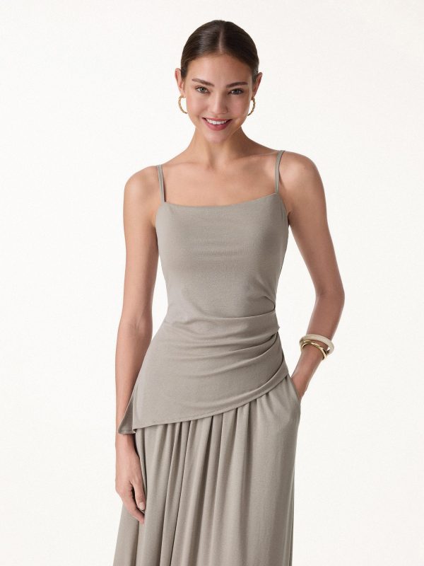 Spaghetti Bra Top with Side Slit