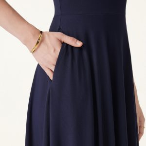 Flowy Square Neck Short Sleeve Midi Bra Dress - Image 6