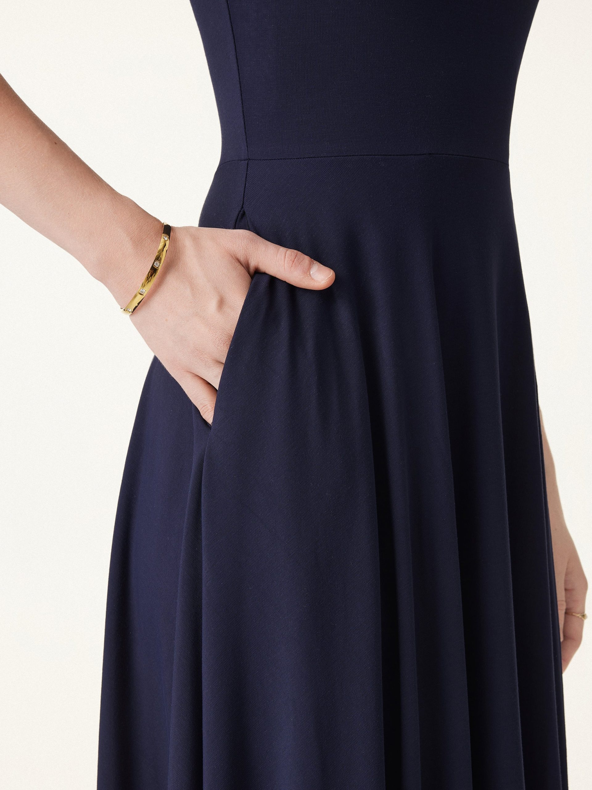 Flowy Square Neck Short Sleeve Midi Bra Dress - Image 6